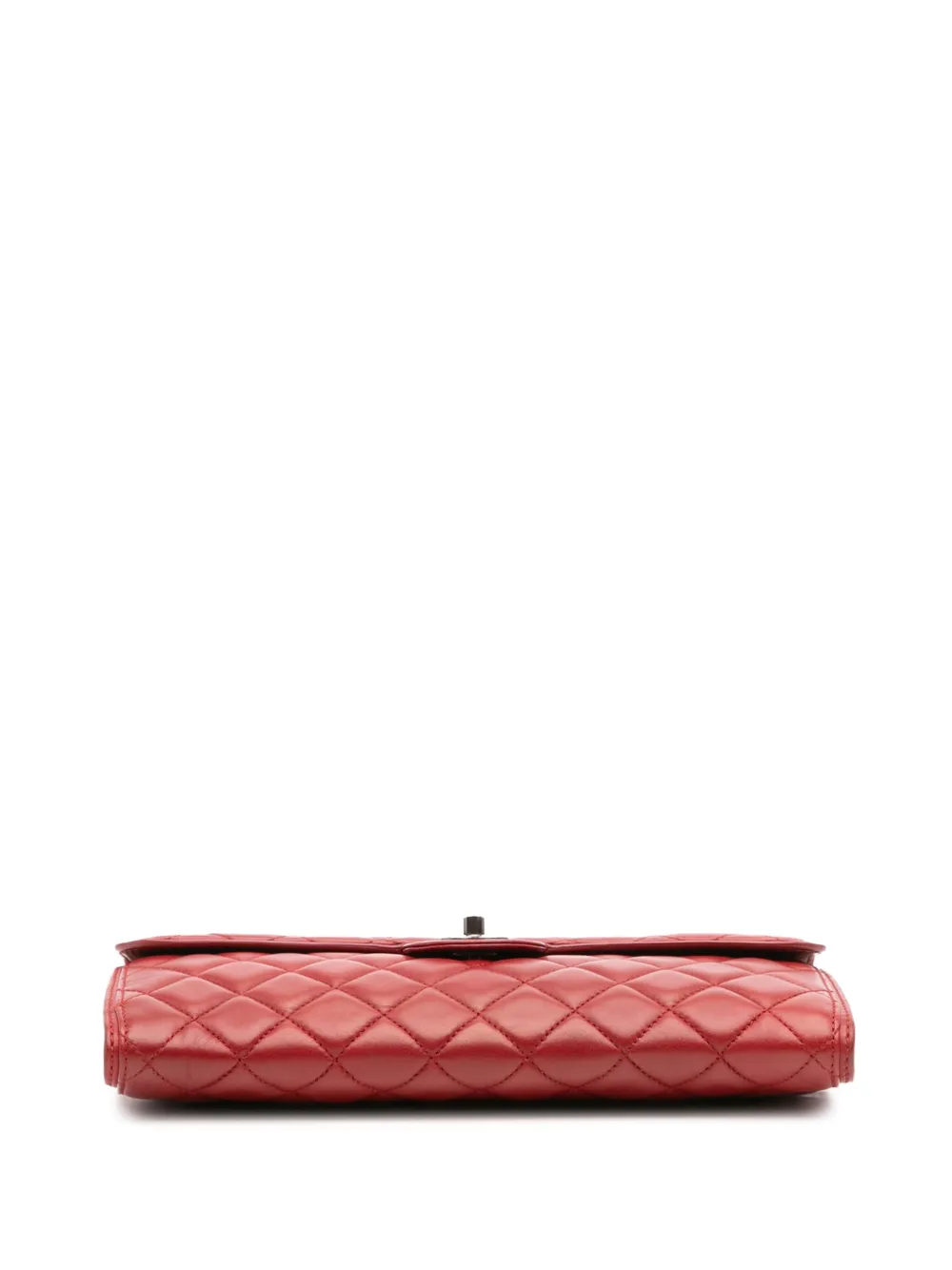 Pre-owned Chanel 2013-2014 Medium Quilted Lambskin Citizen Flap Satchel In Red