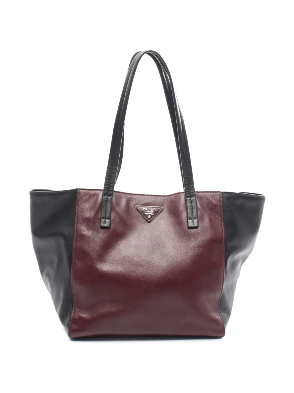 Prada Pre-Owned 2000-2025 Bicolor Soft Calf Shopping tote bag | Red | Image 1