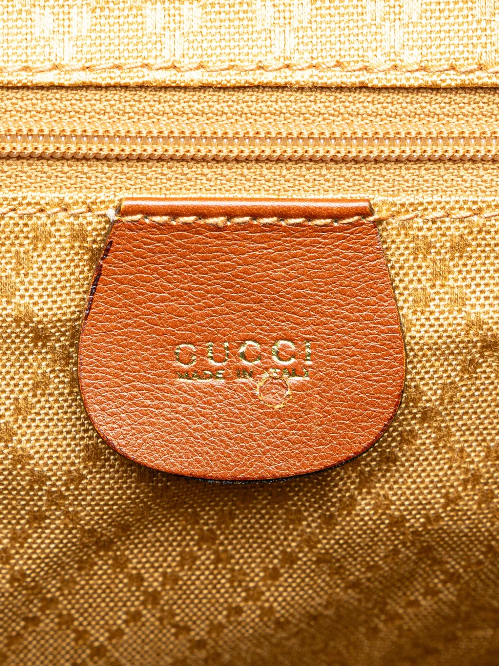 Pre-owned Gucci 20th Century Leather Bamboo Drawstring Backpack In Brown