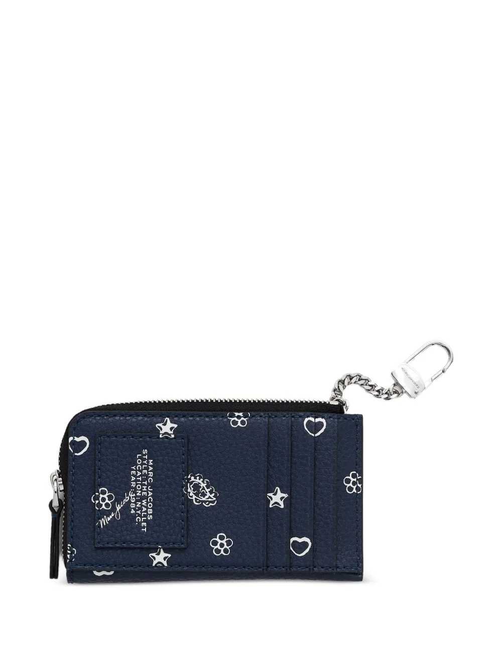 Marc Jacobs Leren portemonnee met rits en bandana-design - Blauw