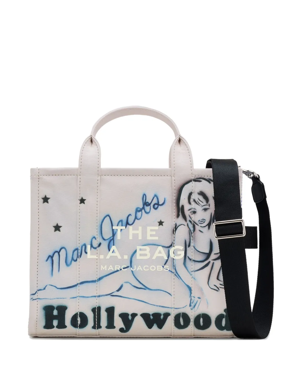 Marc Jacobs Borsa tote media con stampa - Toni neutri