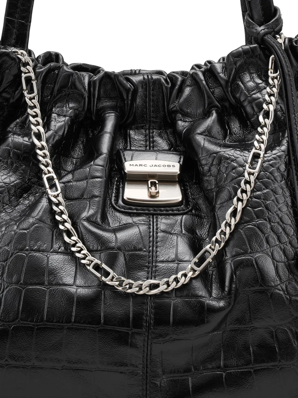 Marc Jacobs Leather Shoulder Bag With Chain And Straps In Black