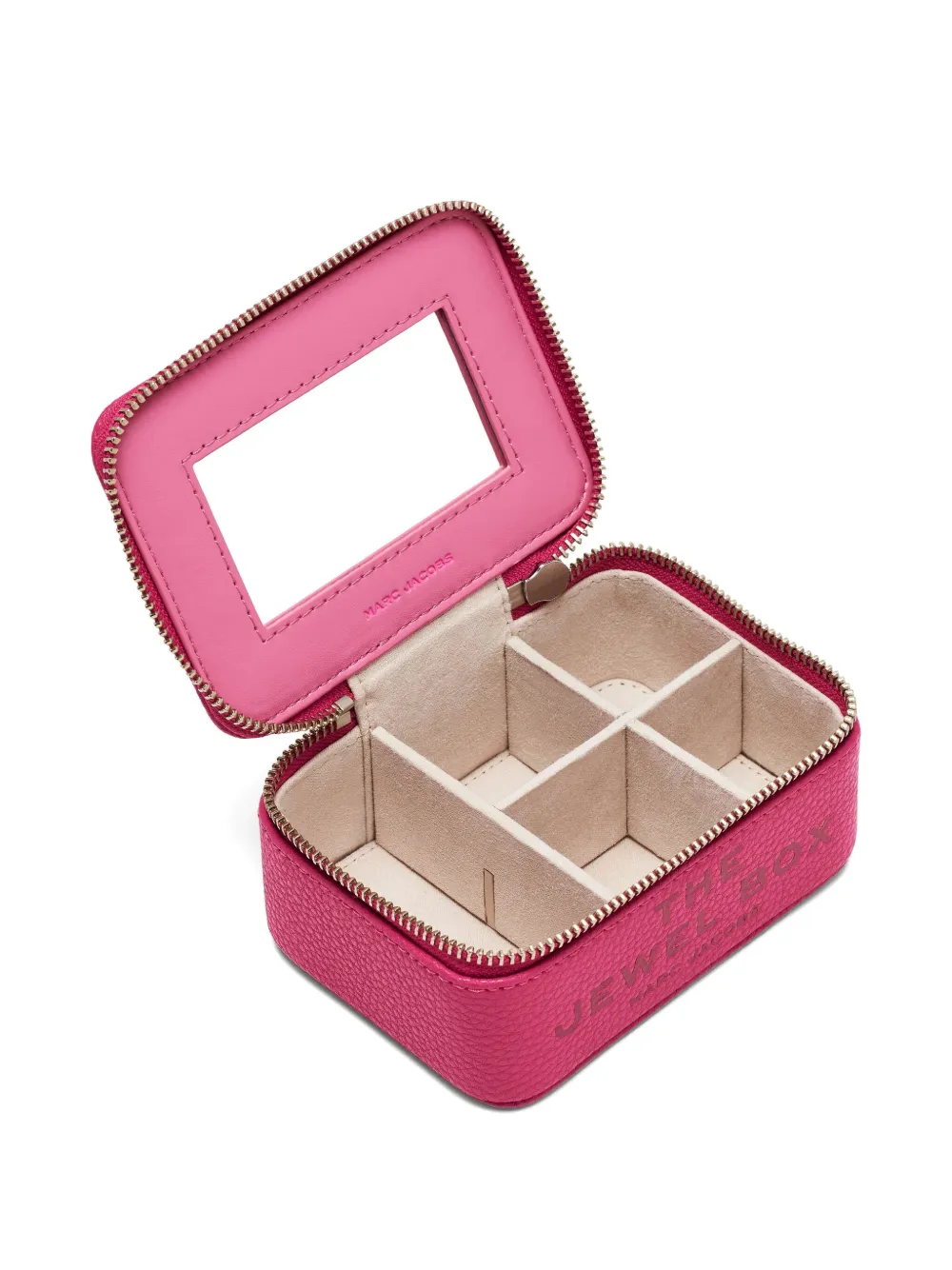 Marc Jacobs The Jewel Zip Leather Jewellery Box In Pink