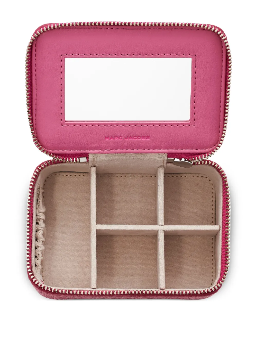 Marc Jacobs The Jewel Zip Leather Jewellery Box In Pink