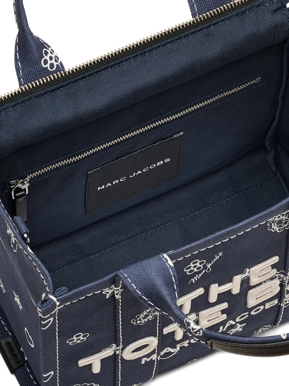 Marc Jacobs The Bandana Canvas Small Tote Bag In Blue