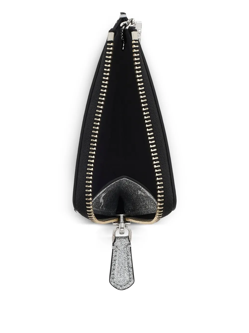 Marc Jacobs The Coated Glitter leren portemonnee met rits Zilver