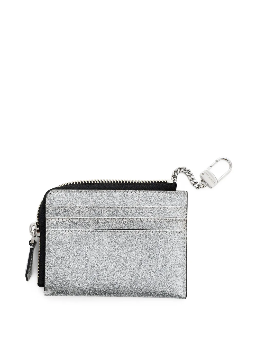 Marc Jacobs The Coated Glitter leren portemonnee met rits - Zilver