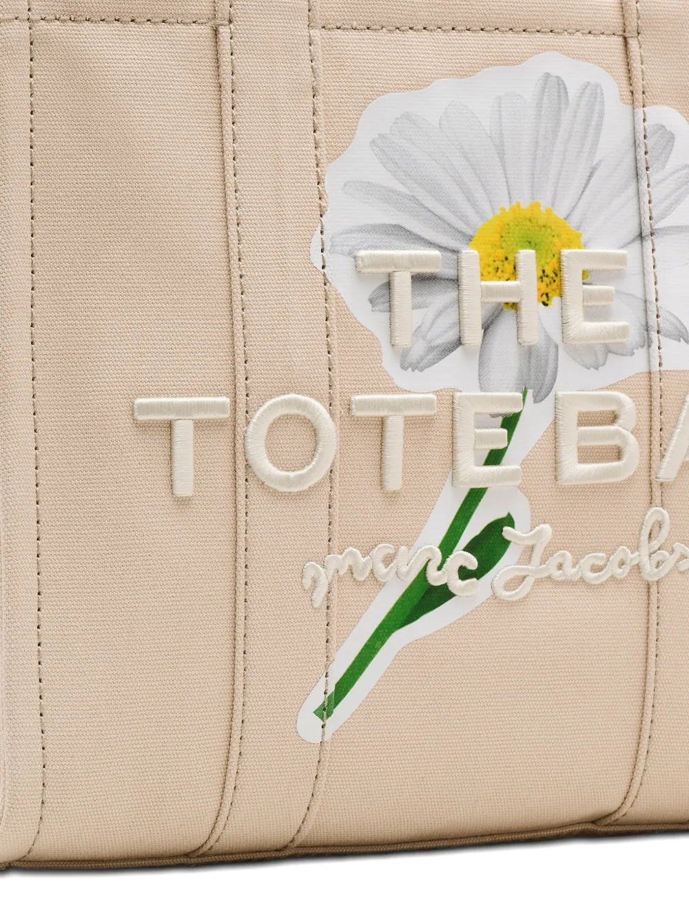 Marc Jacobs The Daisy Script Canvas Medium Tote Bag In Neutral