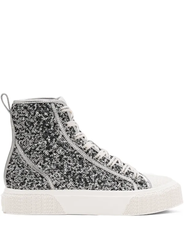 Marc Jacobs スパンコール ハイカットスニーカー | シルバートーン