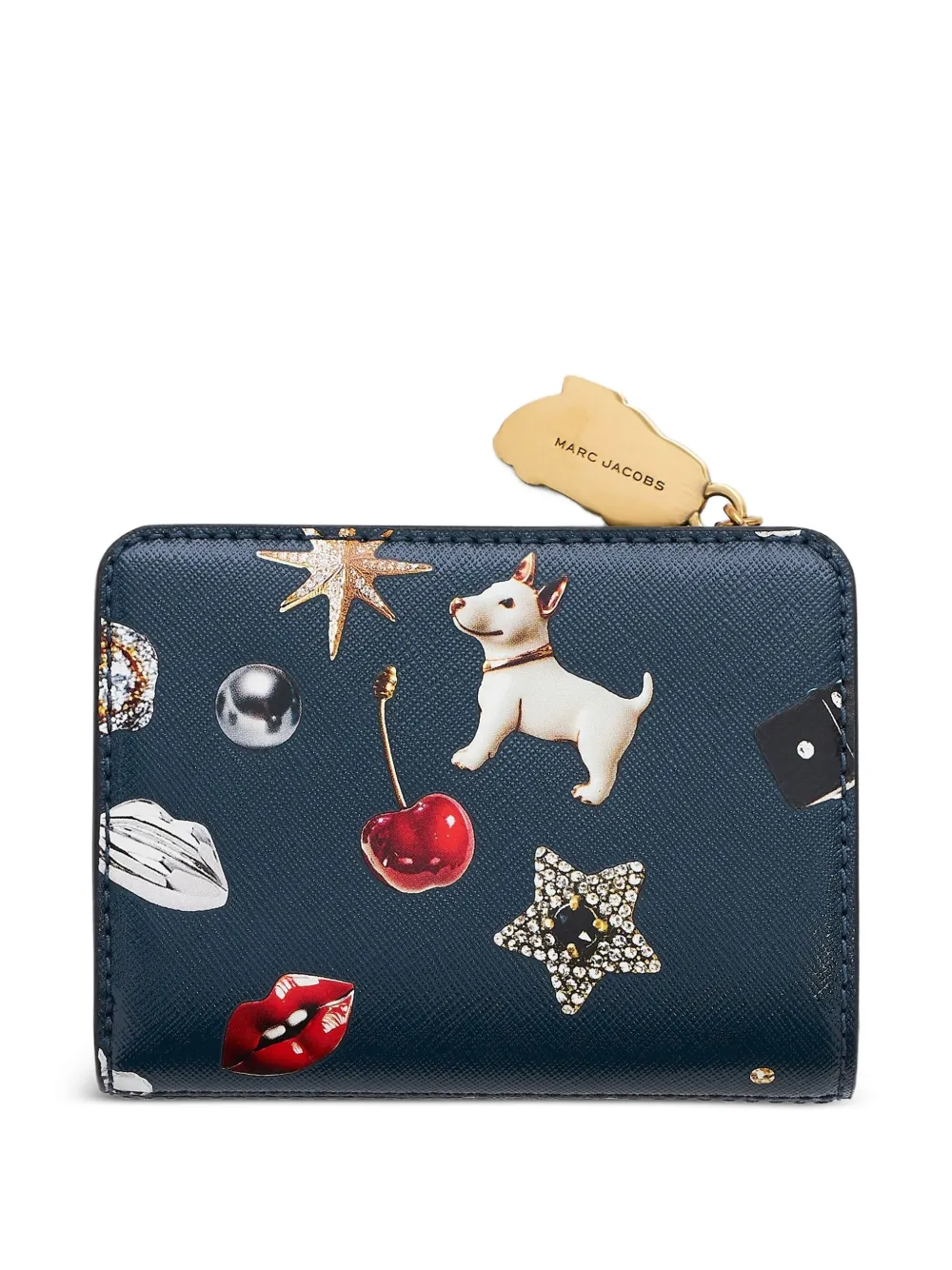 Marc Jacobs The Trinket leren portemonnee met print - Blauw