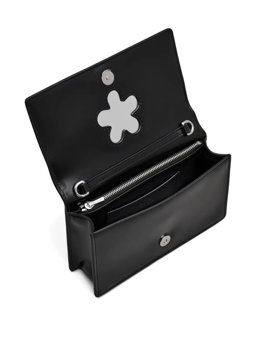 Marc Jacobs Mini The Mirror Leather Cross Body Bag In Black