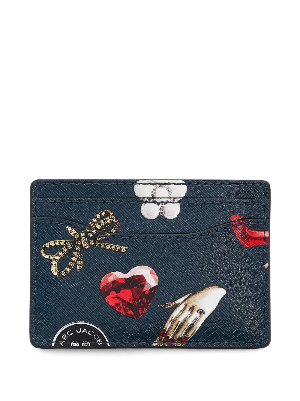Marc Jacobs The Trinket leren pasjeshouder met print - Blauw