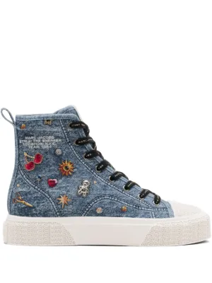 Marc Jacobs チャーム デニム ハイカット スニーカー | ブルー