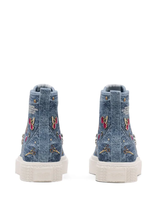 Marc Jacobs チャーム デニム ハイカット スニーカー | ブルー