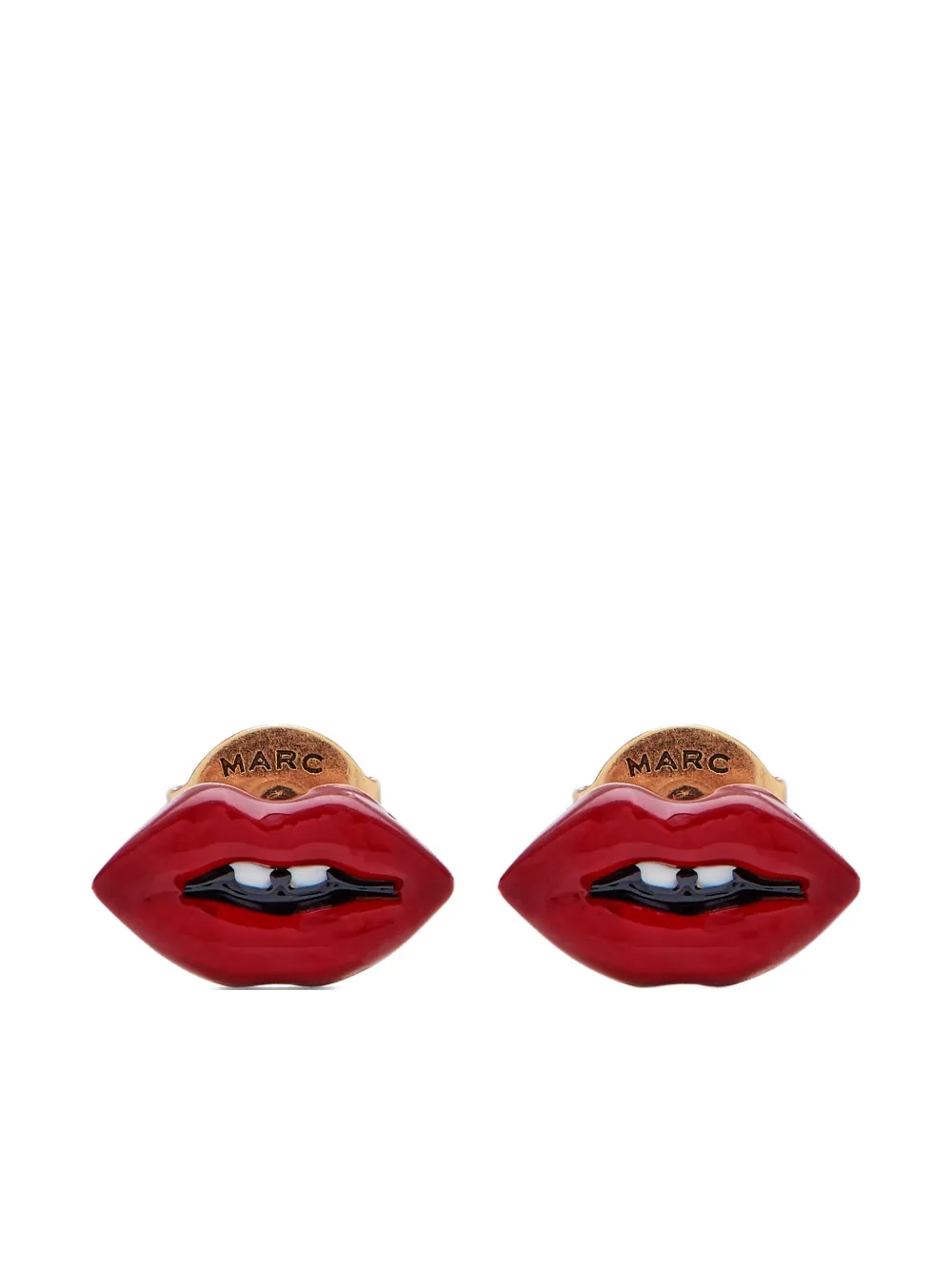 Marc Jacobs Lips Stud Earrings In Gold