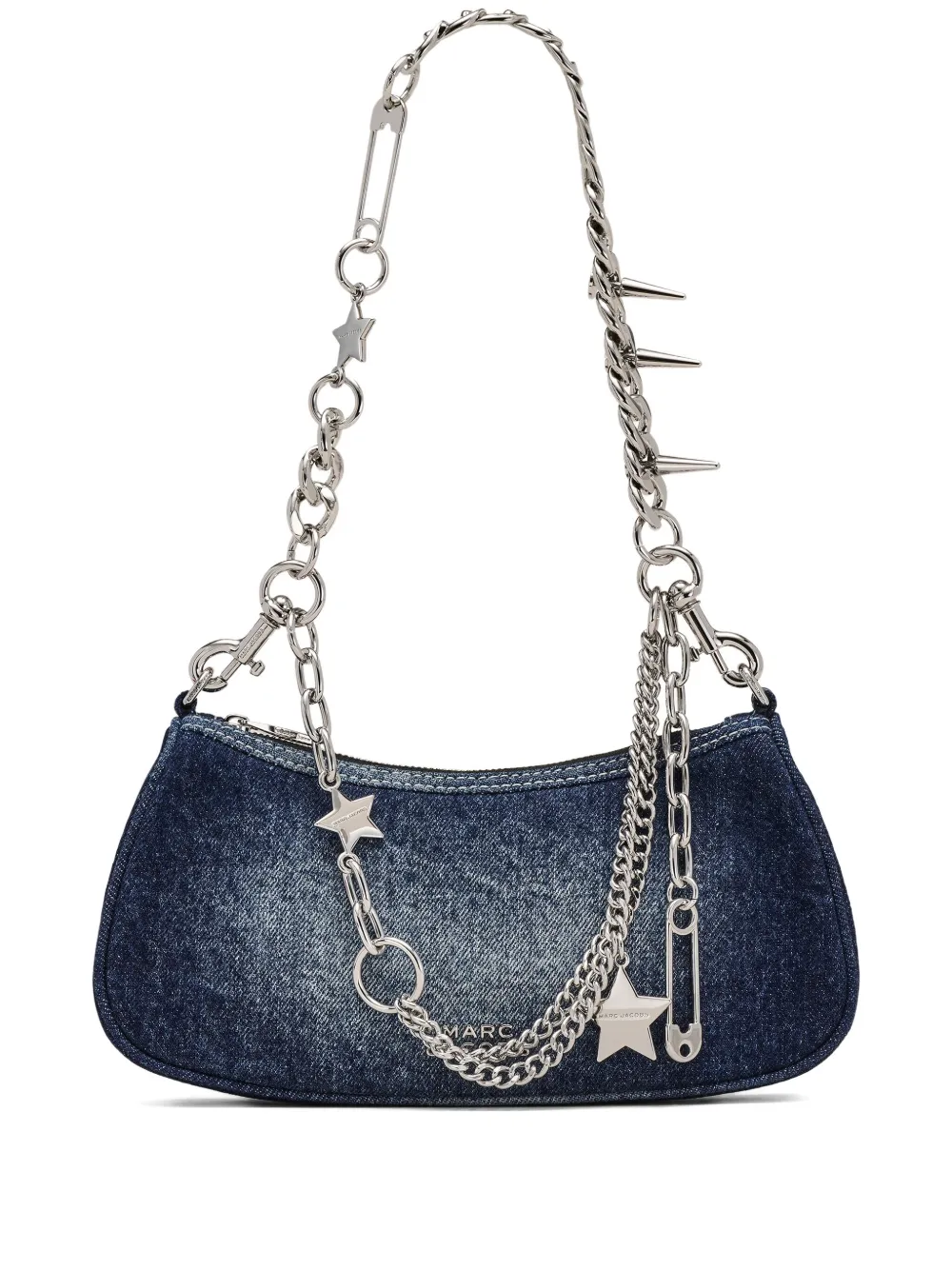 Marc Jacobs Denim Charm Shoulder Bag In Blue
