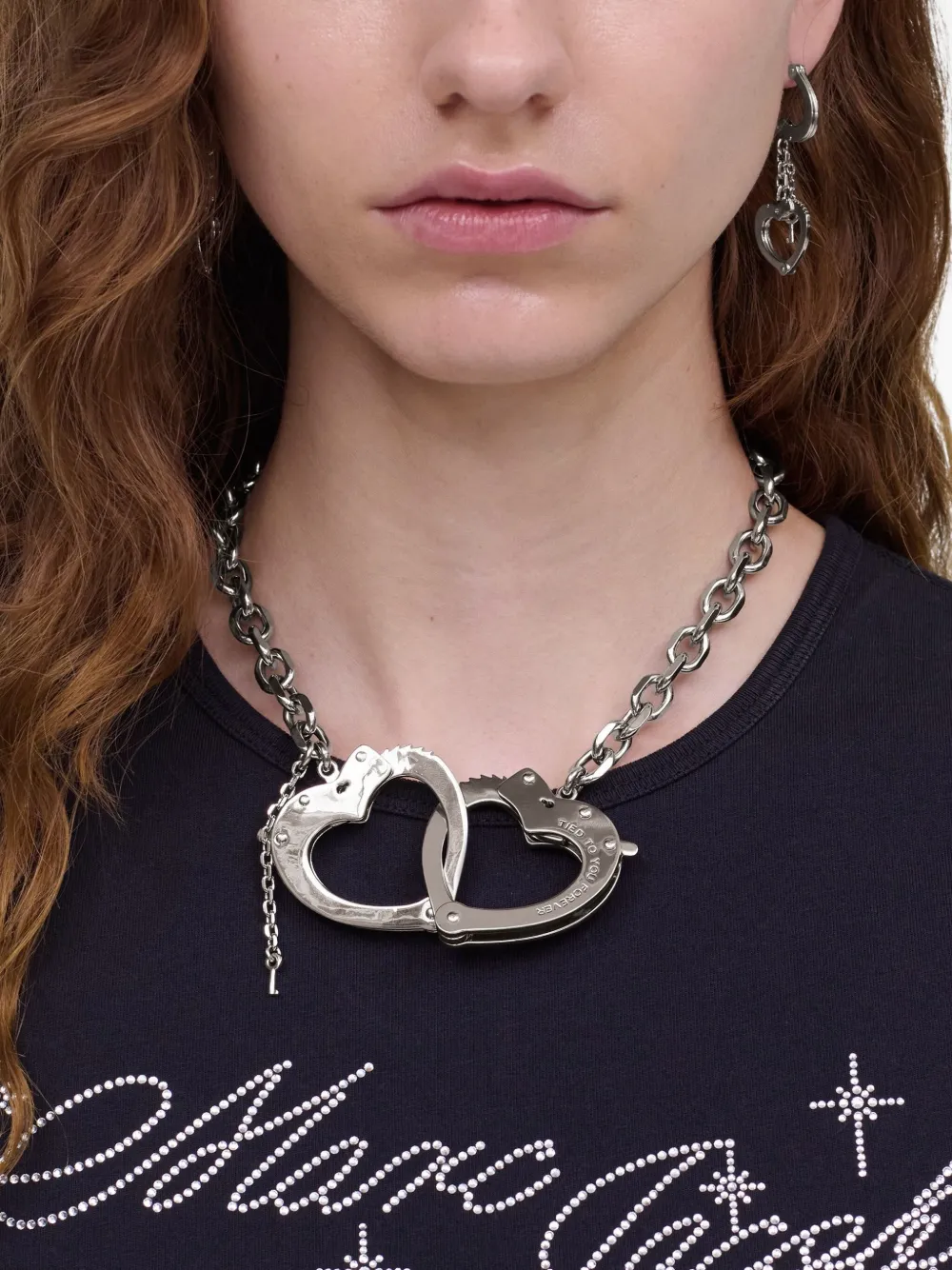  Marc Jacobs Heart Handcuff Necklace - Silver 