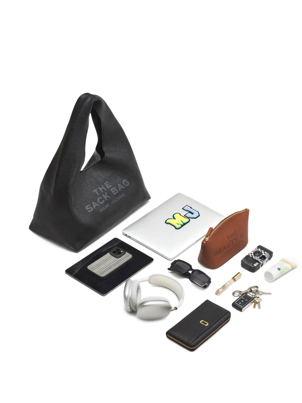 Marc Jacobs Sack schoudertas met patchwork Zwart