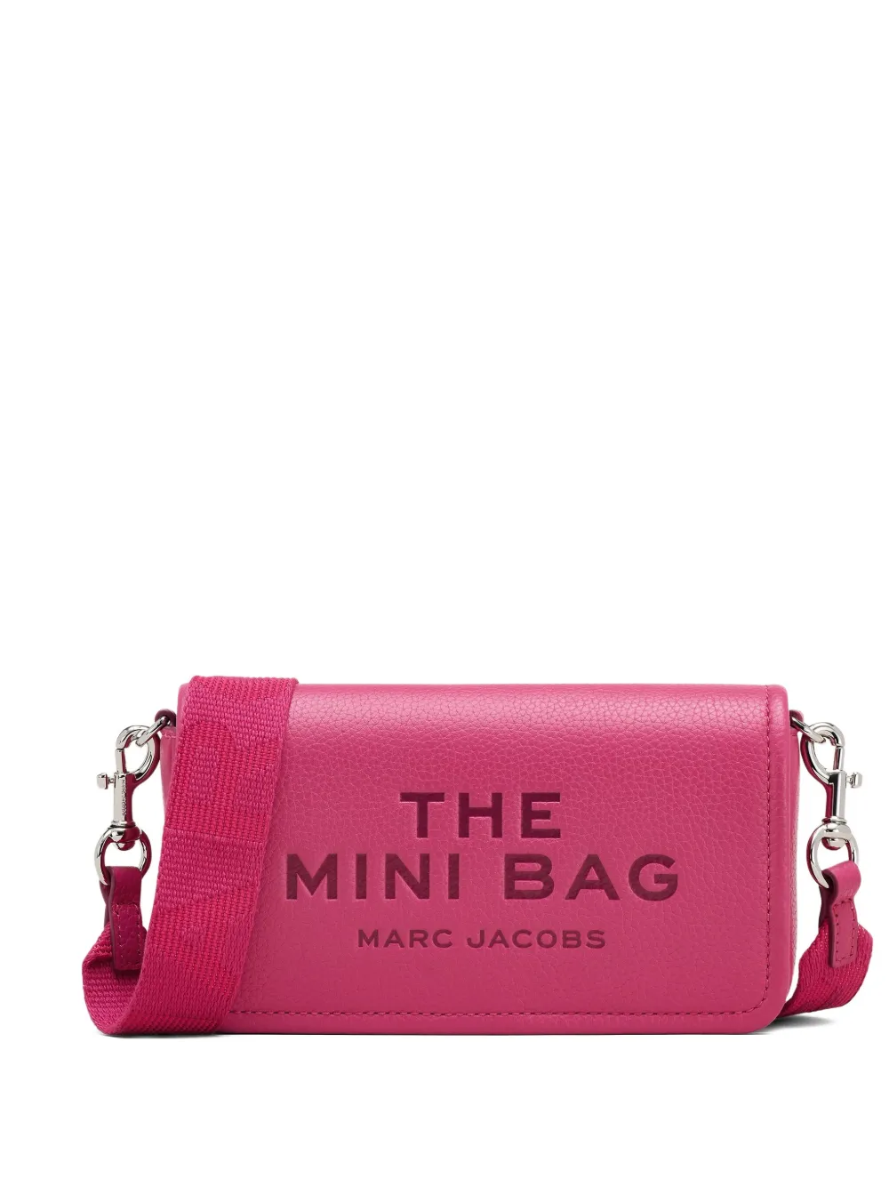 Marc Jacobs Mini The Mini Embossed-lettering Crossbody Bag In Pink