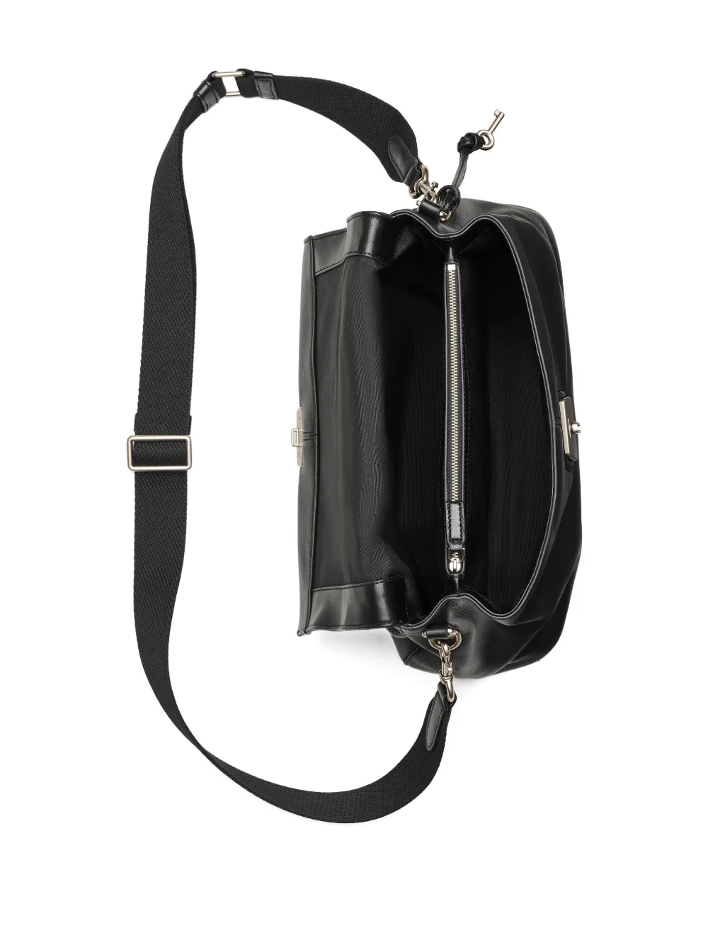 Marc Jacobs The Cristina Messenger Leather Shoulder Bag In Black