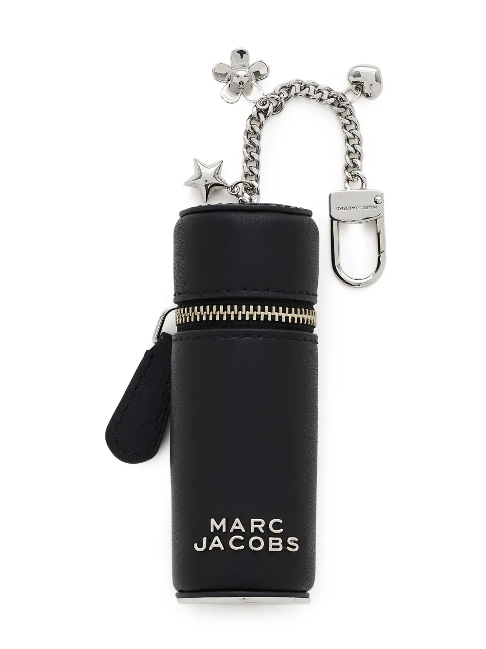Marc Jacobs The Lipstick Case Zip Leather Bag Charm In Black