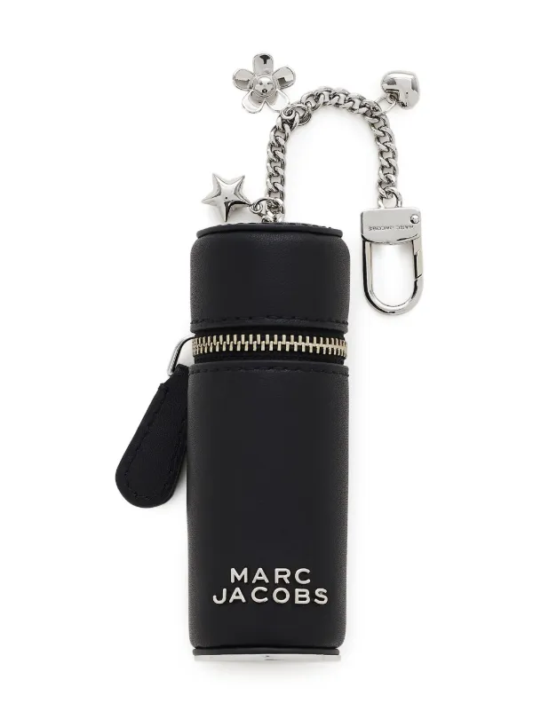MARC JACOBS ブラック　リップケース Marc Jacobs ザ リップスティック ケース ジップ レザーバッグチャーム