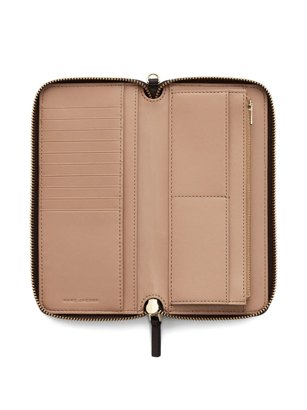 Marc Jacobs The Continental leren portemonnee met rits Bruin