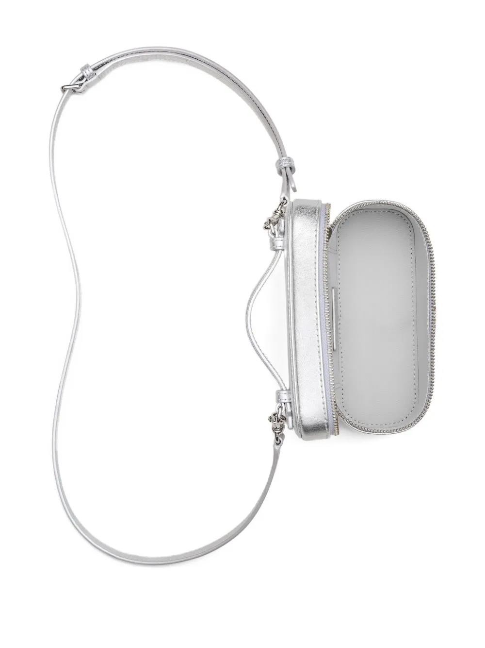 Marc Jacobs The Vanity Leather Crossbody Bag In Silver