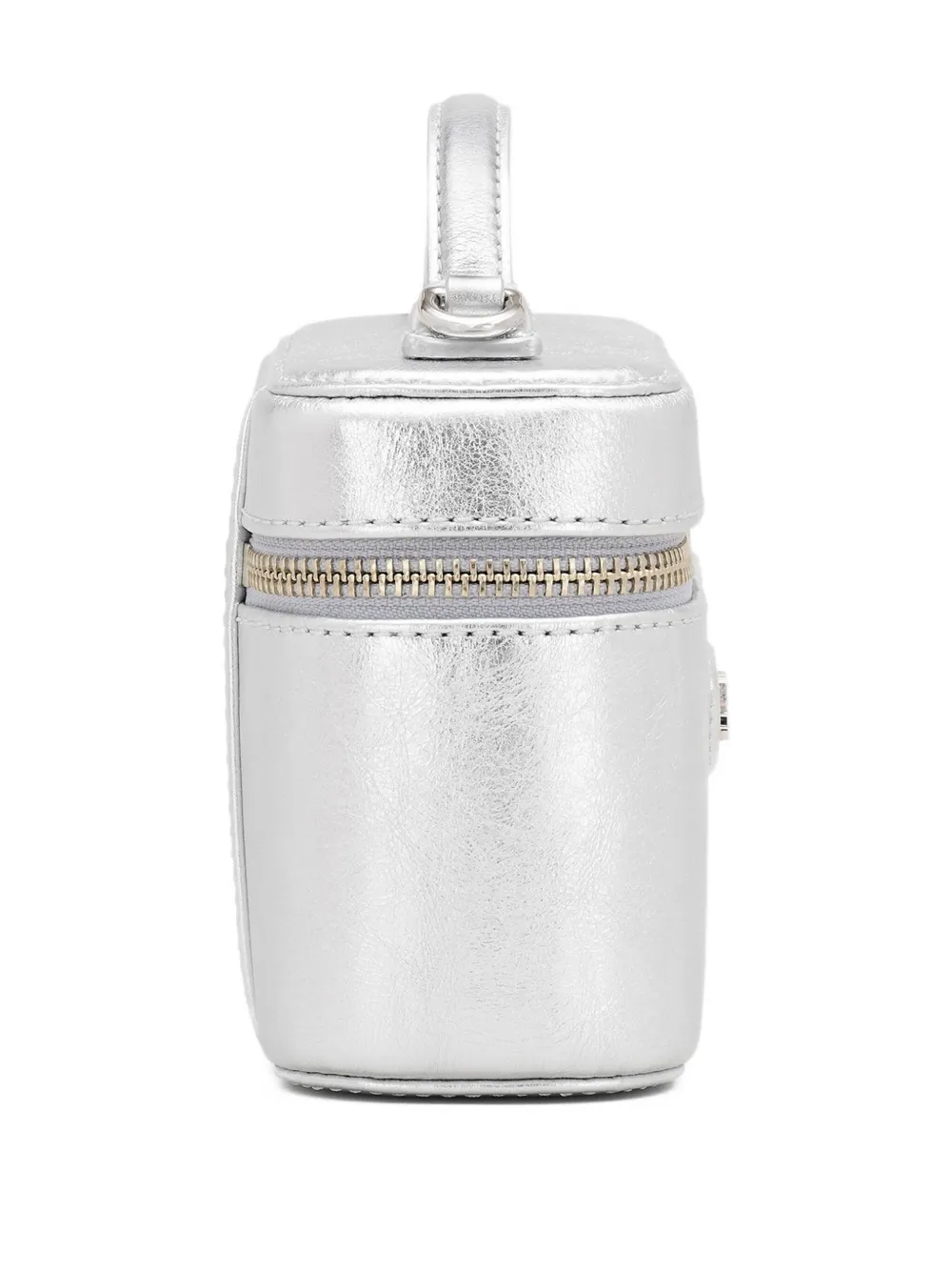 Marc Jacobs The Vanity Leather Crossbody Bag In Silver