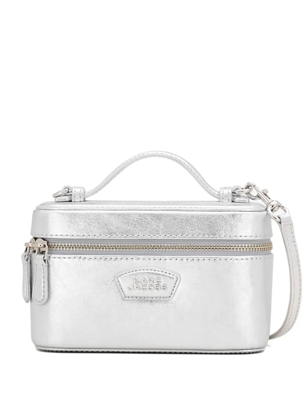 Marc Jacobs The Vanity Leather Crossbody Bag In Silver