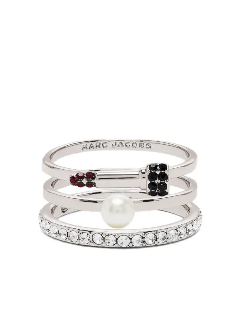 Marc Jacobs pearl-embellished lip-rouge ring (set of three)