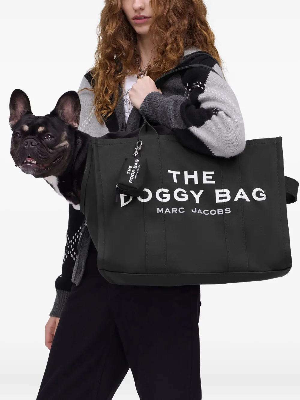 Marc Jacobs The Doggy Cotton Canvas Tote In Black