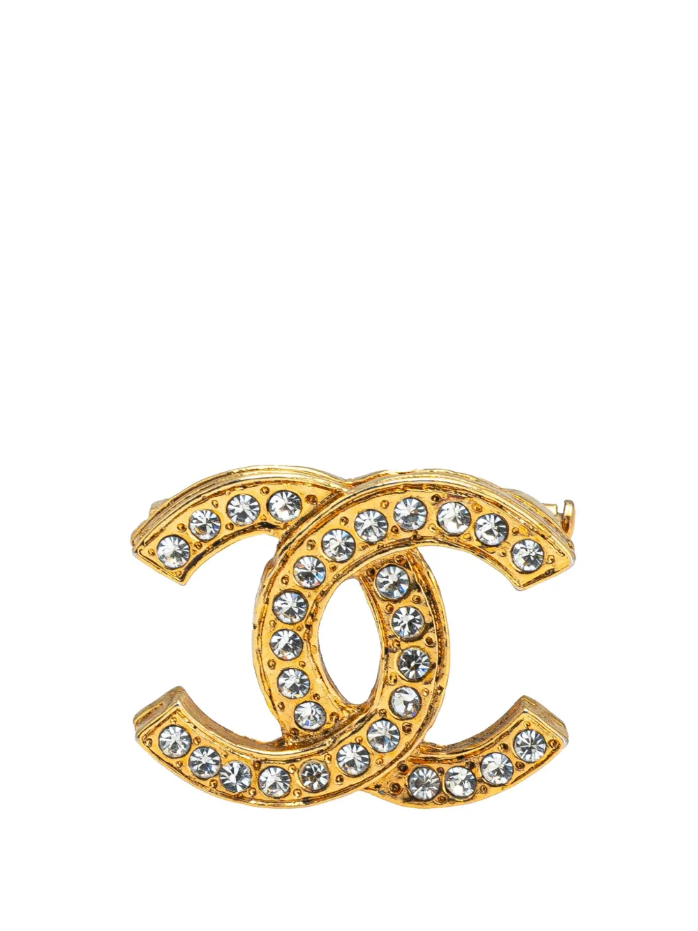 CHANEL ゴールド・赤 ブローチ シャネル ココマーク クローバー 95A ブローチ GP ゴールド