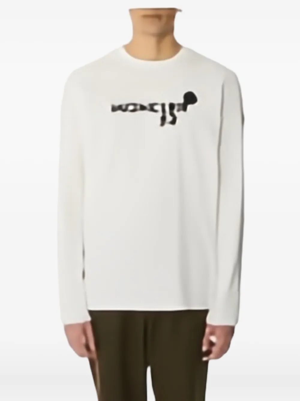 Moncler Logo-plaque Long-sleeve T-shirt In White