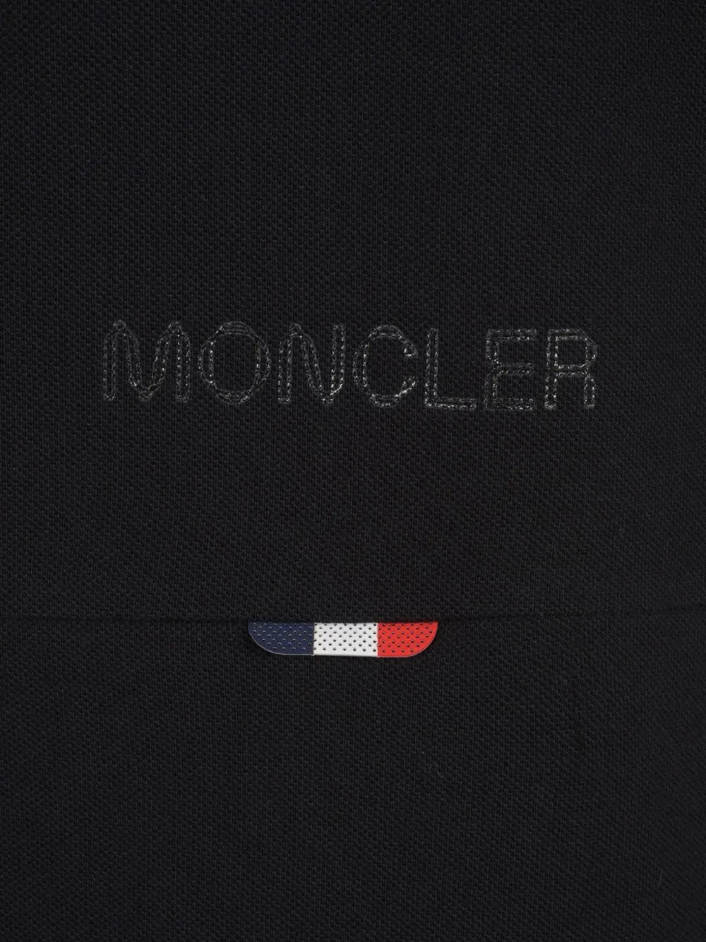 Moncler Logo-print Polo Shirt In Black