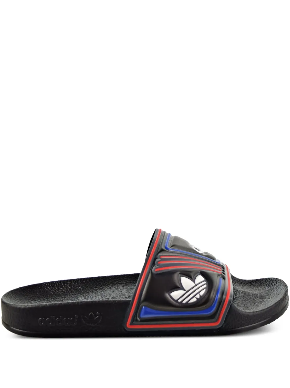 Adidas Adilette "Core Black Grey Six Collegiate Royal" slides
