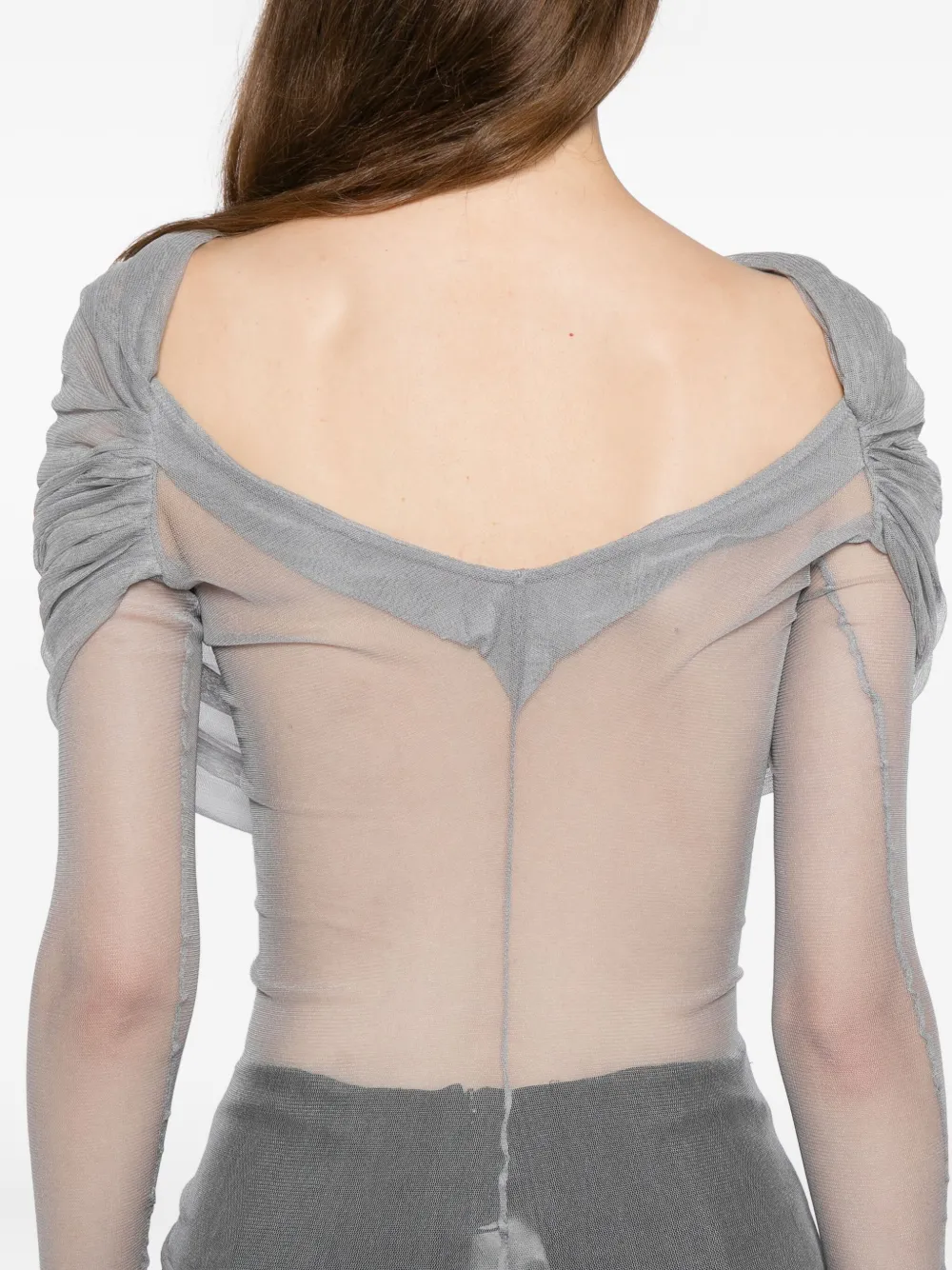 Christopher Esber Veiled Top In Gray