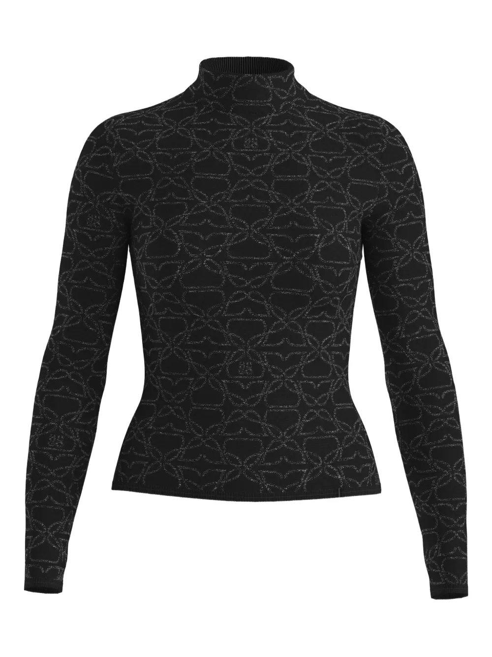 HUGO floral-pattern turtleneck top | Black | Image 1