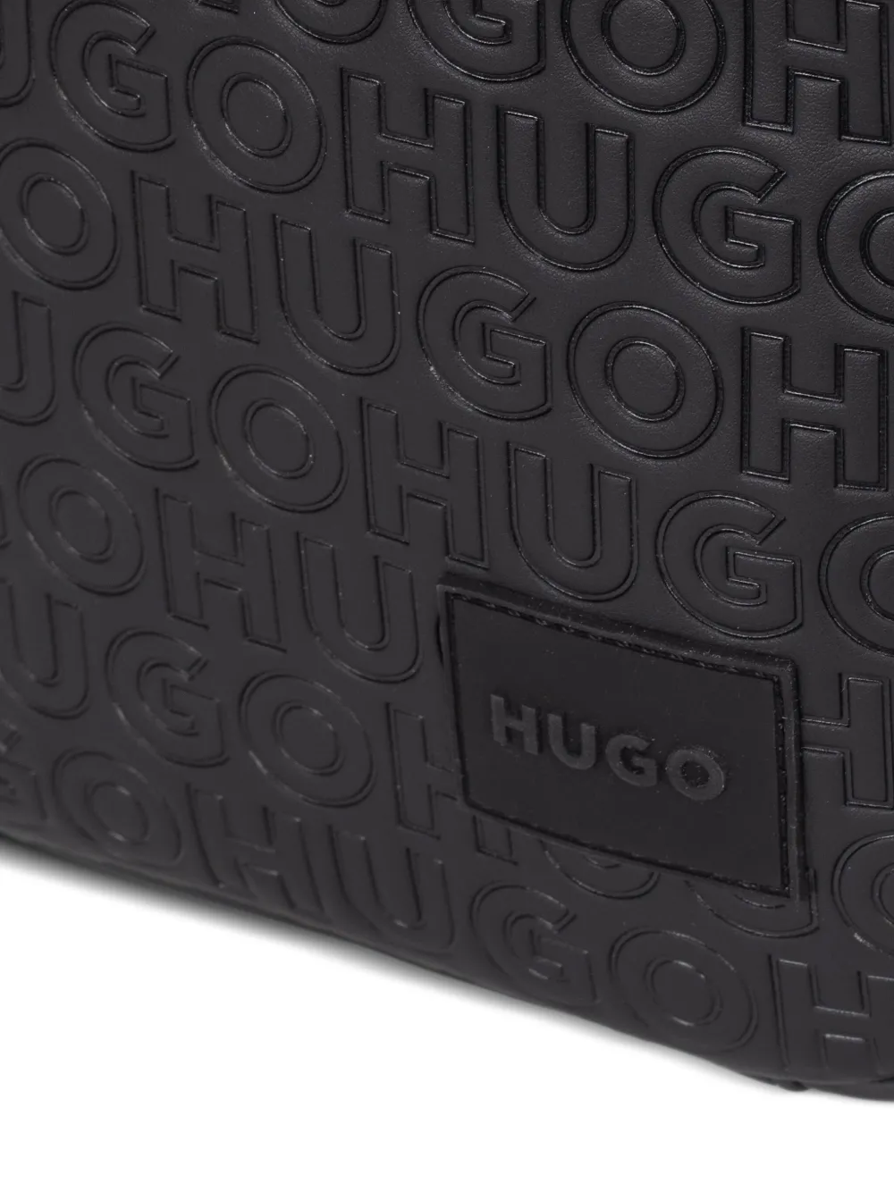 HUGO Messengertas met logo-reliëf Zwart