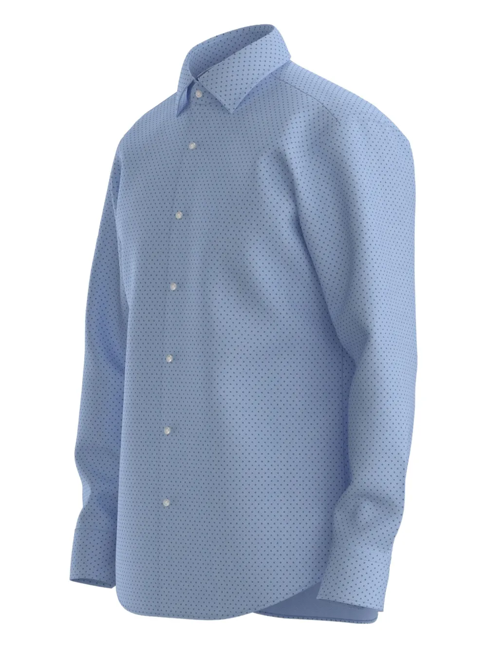 Hugo Boss Geometric-pattern Long-sleeved Shirt In Blue