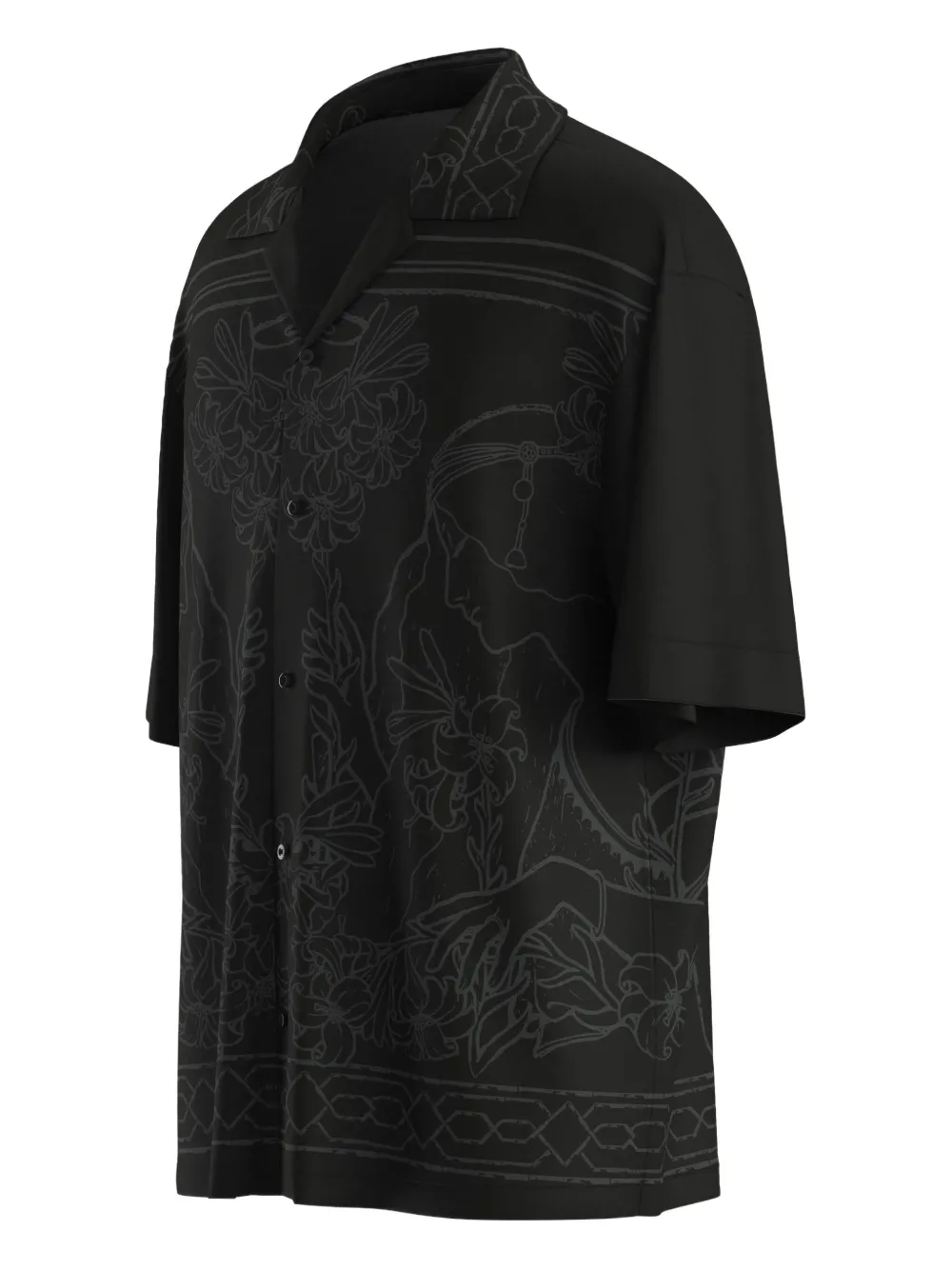 HUGO Overhemd met bloemenprint Zwart