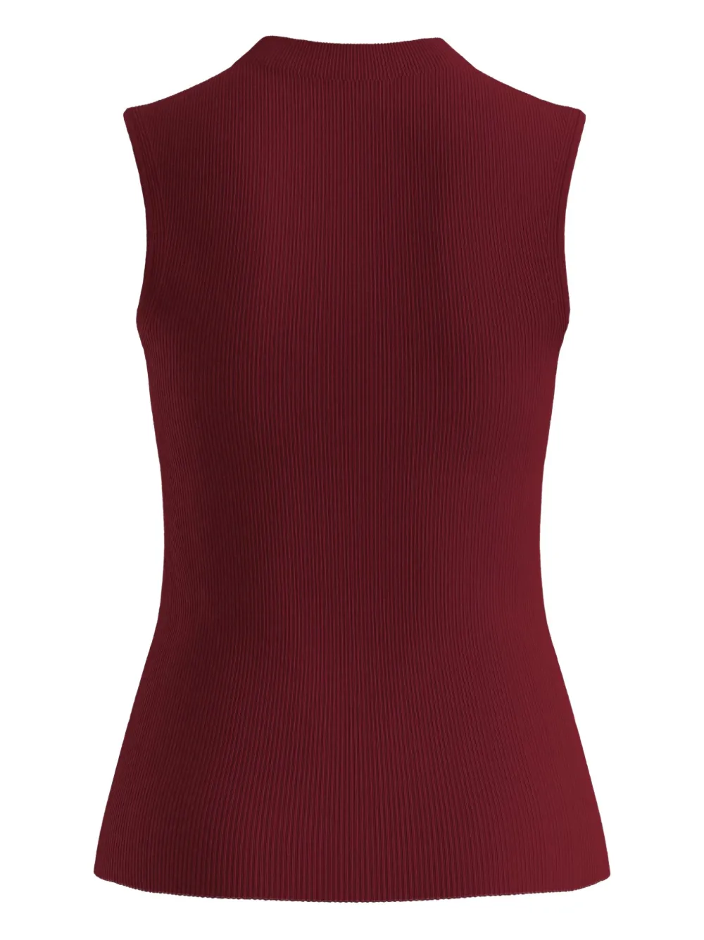 BOSS Geribbelde top - Rood