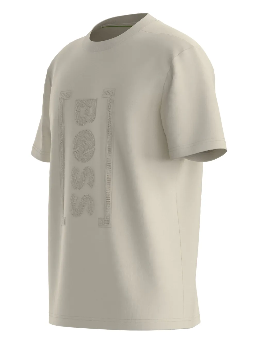 BOSS T-shirt met logo-reliëf Beige