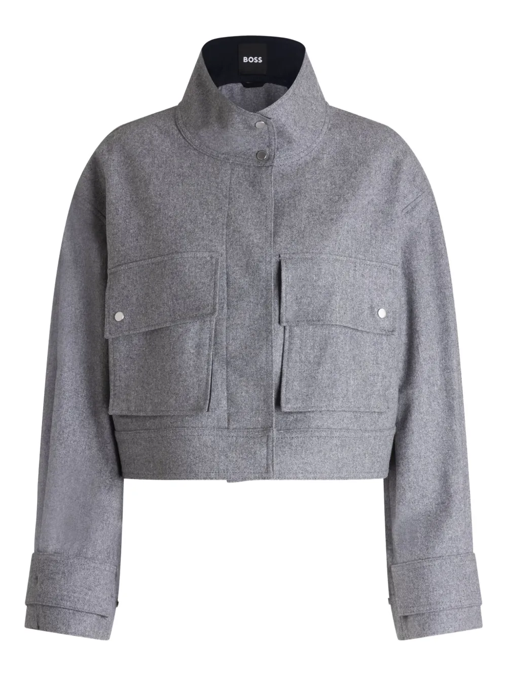 Hugo Boss Flap-pockets Military Jacket In Gray