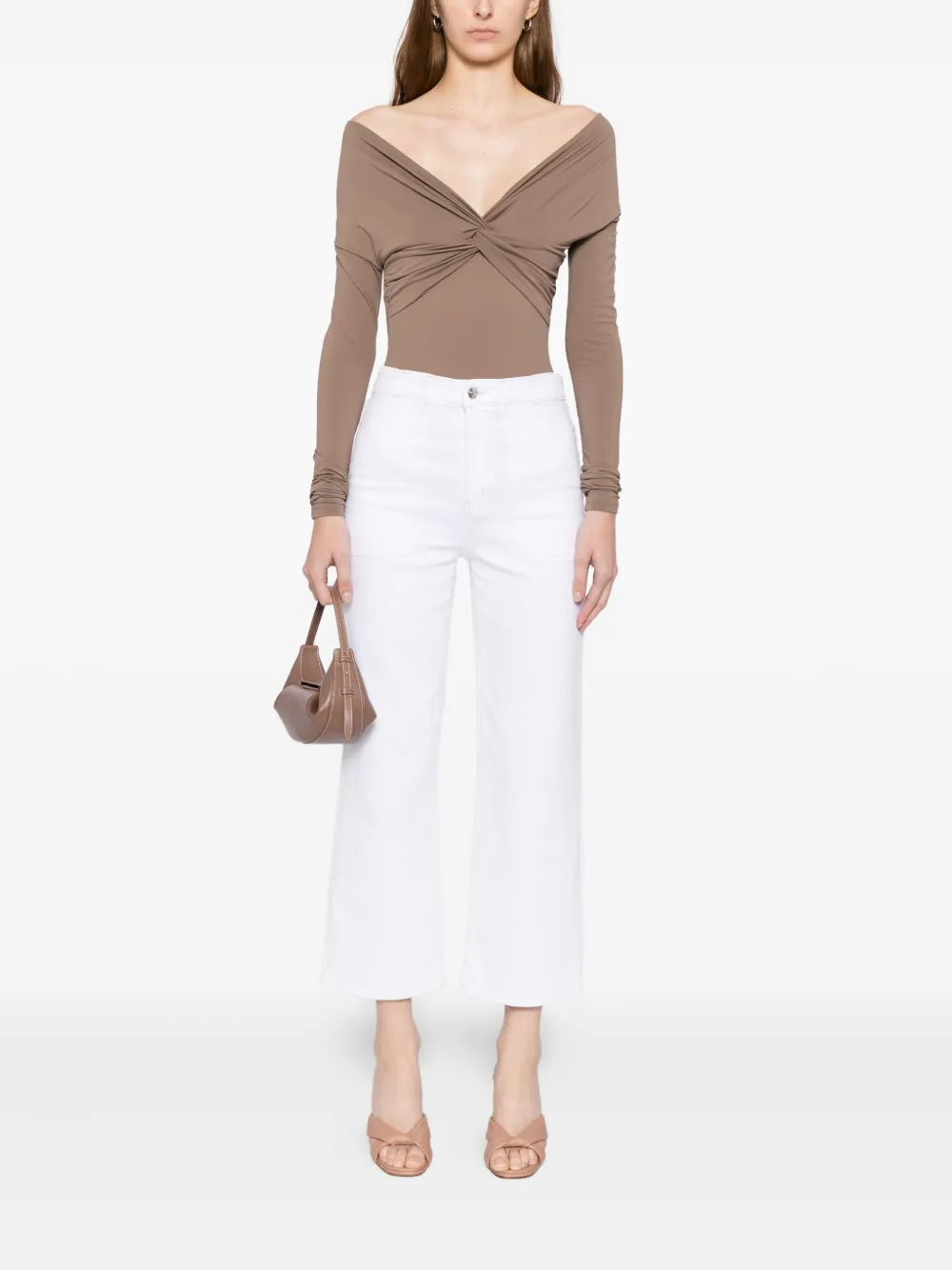FRAME The Modern Pocket Wide jeans met wijde pijpen - Wit