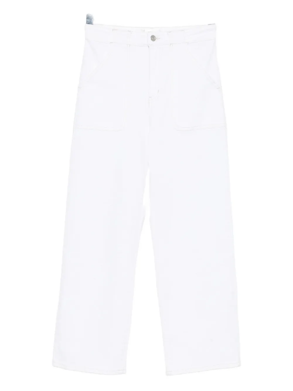 Frame The Arrow High Waist Relaxed Bootcut Jeans In White