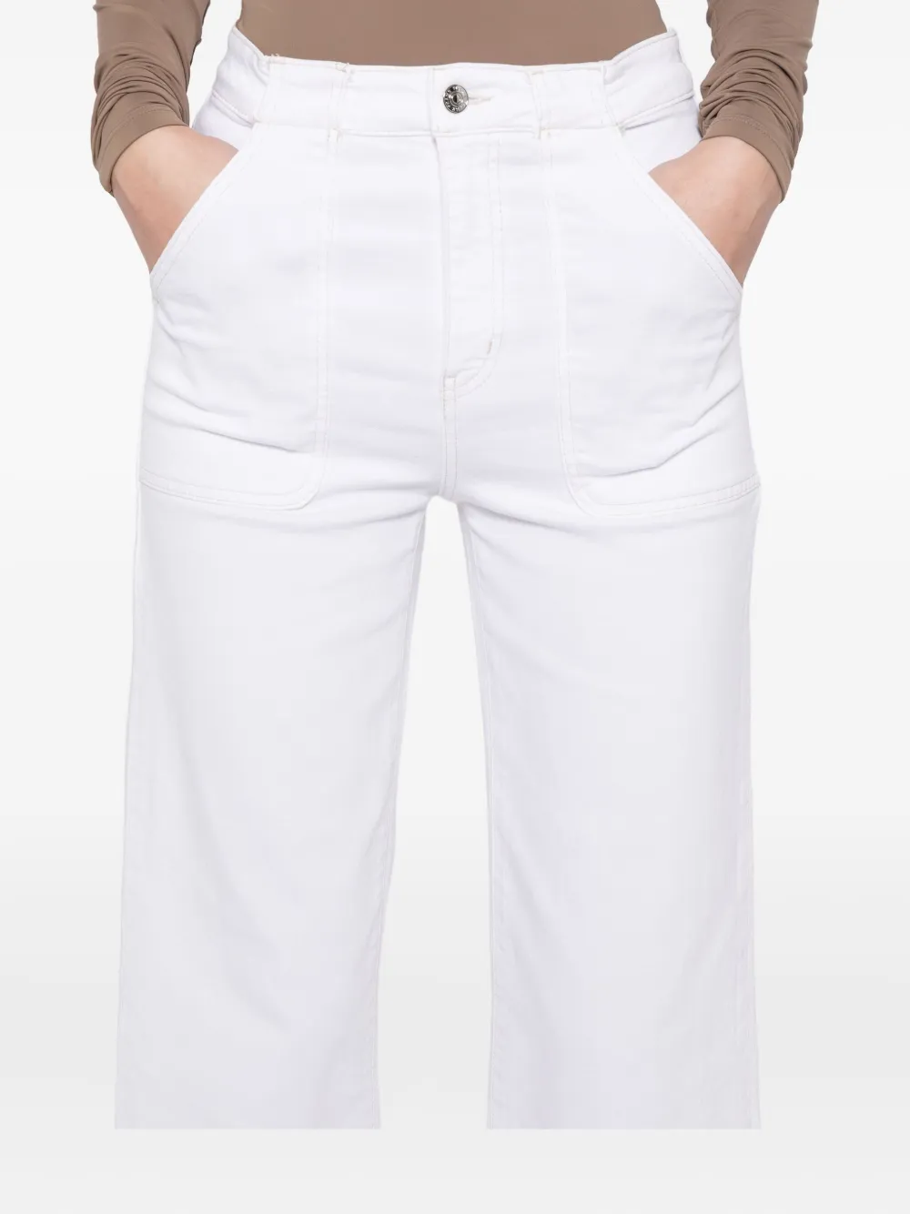 FRAME The Modern Pocket Wide jeans met wijde pijpen Wit