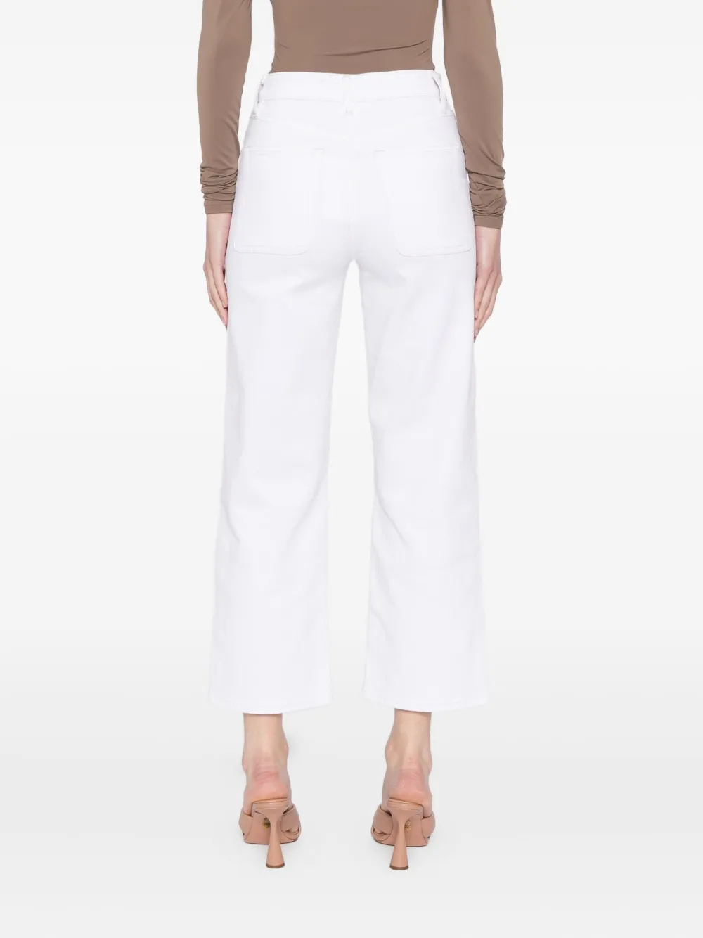 FRAME The Modern Pocket Wide jeans met wijde pijpen Wit