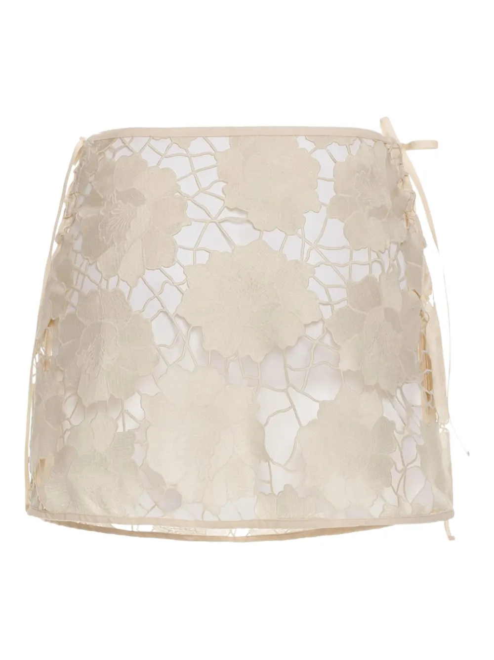 Agua Bendita Copricostume Karla in pizzo a fiori - Toni neutri