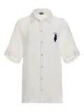 Agua Bendita Jack floral-embroidered shirt - White